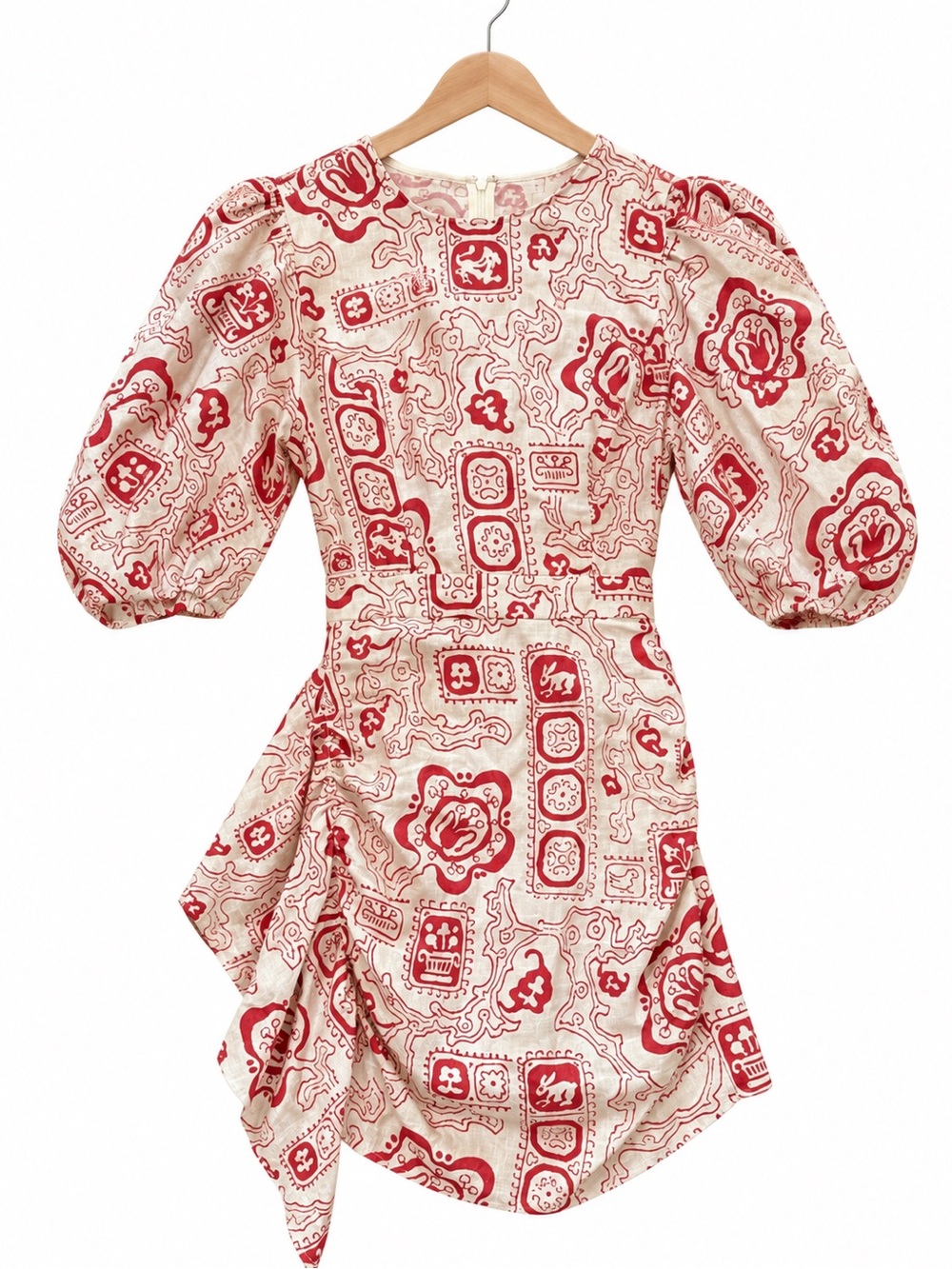 RHODE Pia Mini Dress Size 4/Small Bapu Bazaar Red & Cream